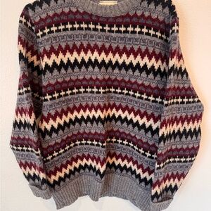 Vintage Shetland Real Wool Fair Isle Made In Scotland Pullover Sweater Size Med
